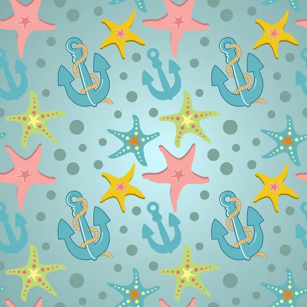 Seamless marine pattern — Stock Vector