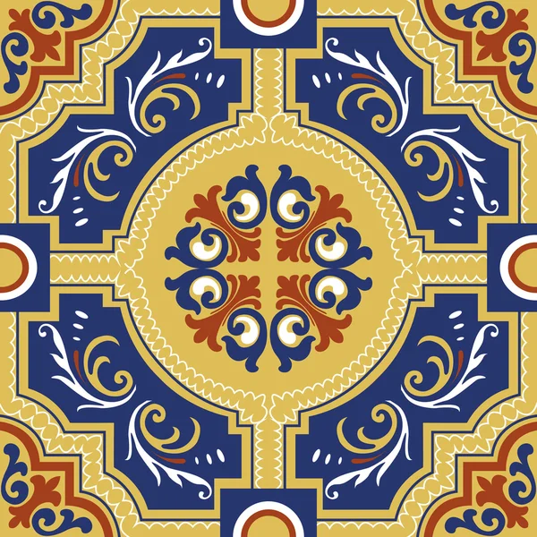 Azulejos de adorno coloridos sin costuras — Vector de stock