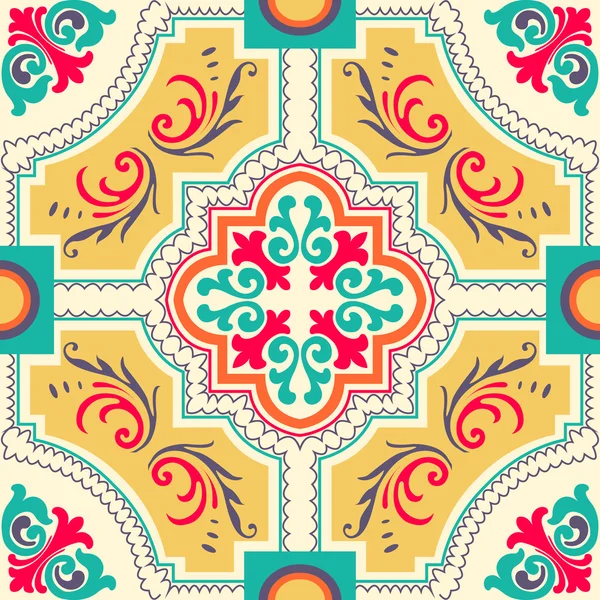 Seamless colourful ornament tiles — Stock Vector