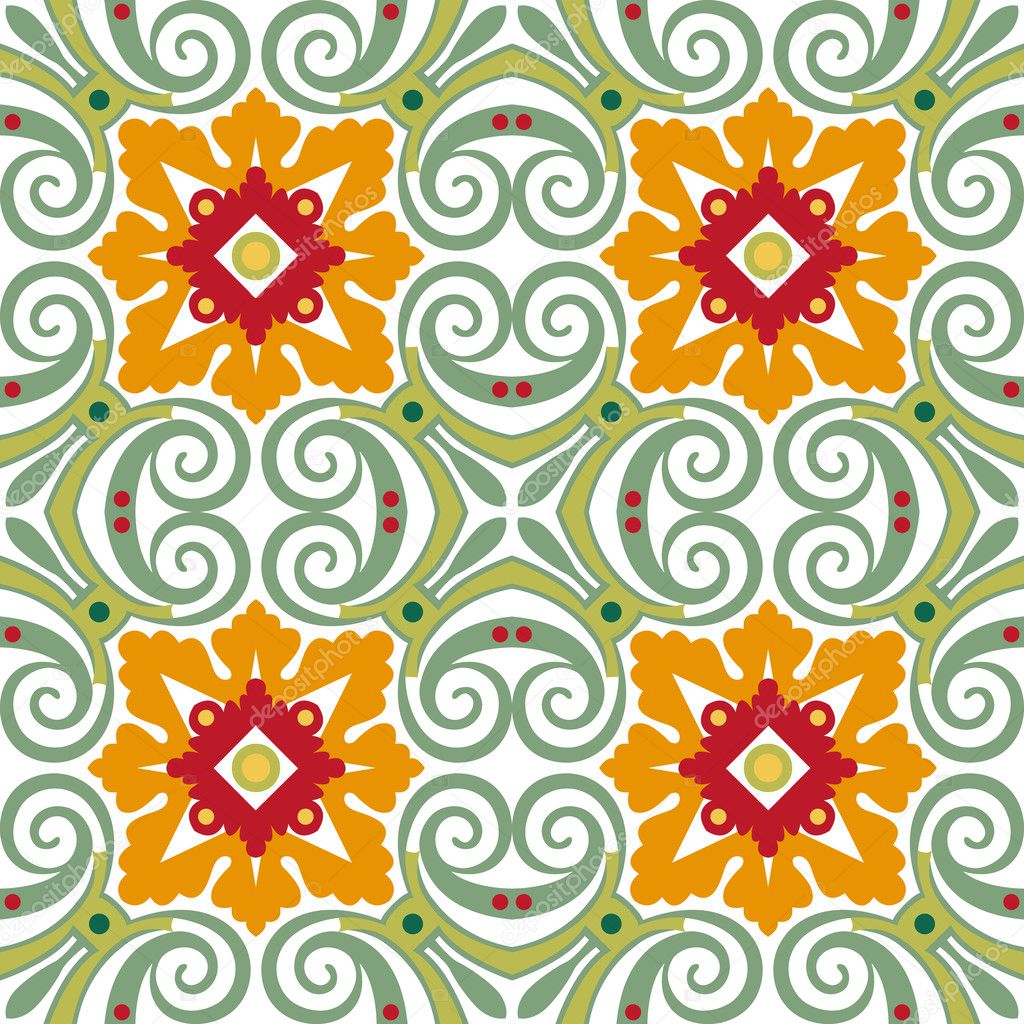 Old floral tiles