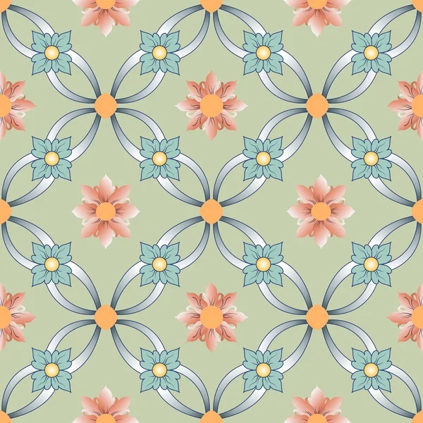 Old floral tiles — Stock Vector
