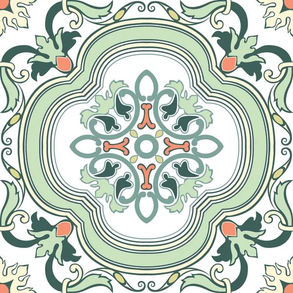 Antiguos azulejos florales — Vector de stock