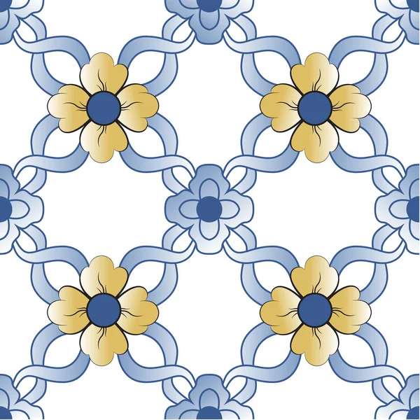Antigos azulejos florais — Vetor de Stock