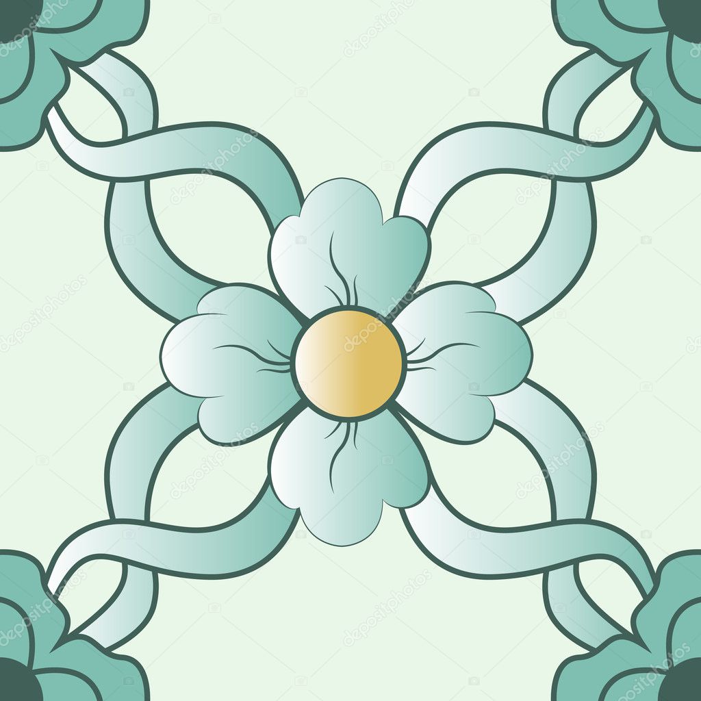 Old floral tiles