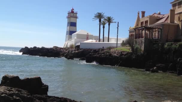 Phare de Santa Marta à Cascais, Lisbonne, Portugal . — Video