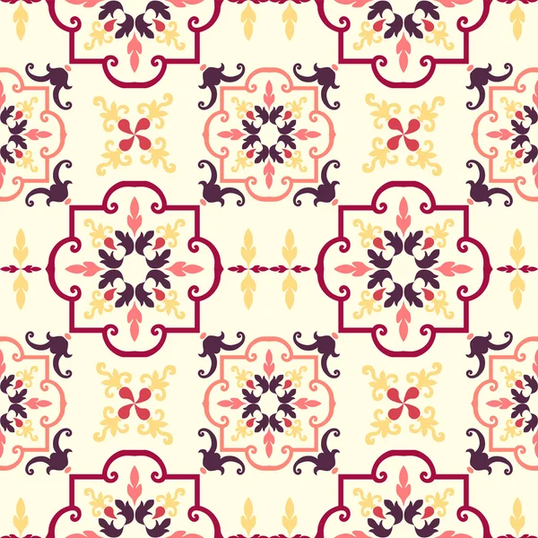 Antiguos azulejos florales — Vector de stock