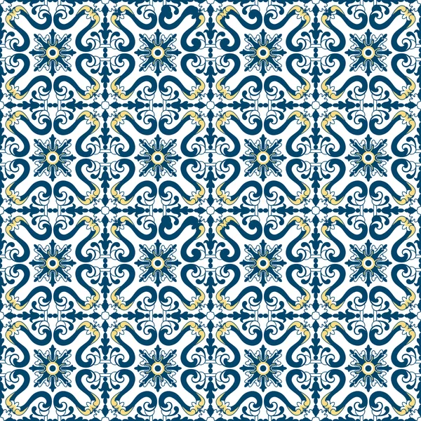 Antigos azulejos florais —  Vetores de Stock