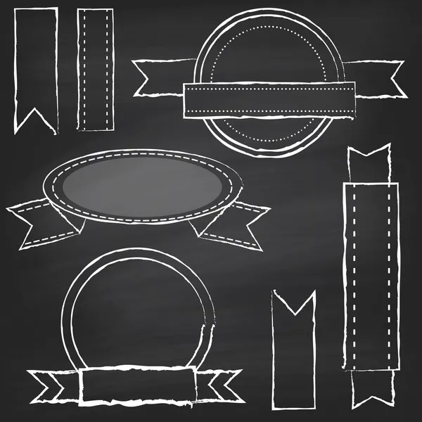 Vector Collection of Chalkboard Style Banners — Stock Vector