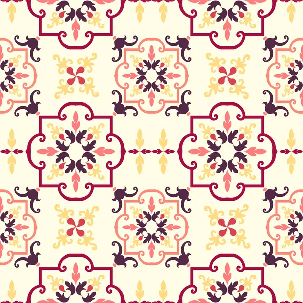 Antiguos azulejos florales — Vector de stock