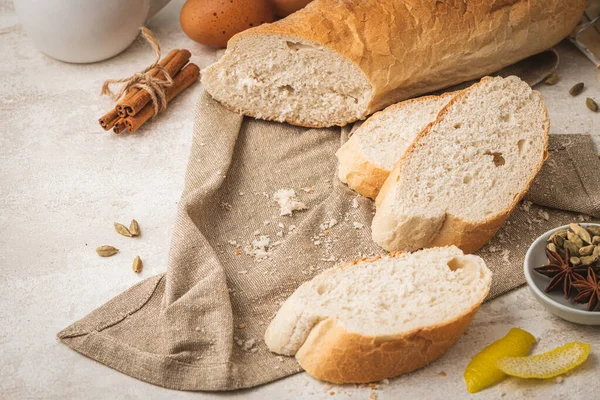 Ingrediënten Voor Het Bereiden Van Spaanse Torrijas Franse Toastjes Traditionele — Stockfoto