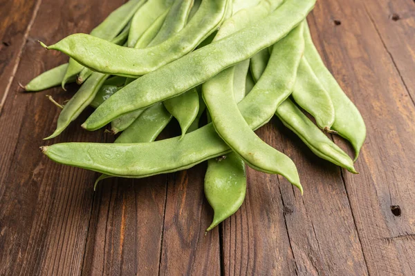 Primeros Planos Judías Verdes Crudas Frijol Verde Fresco También Conocido — Foto de Stock