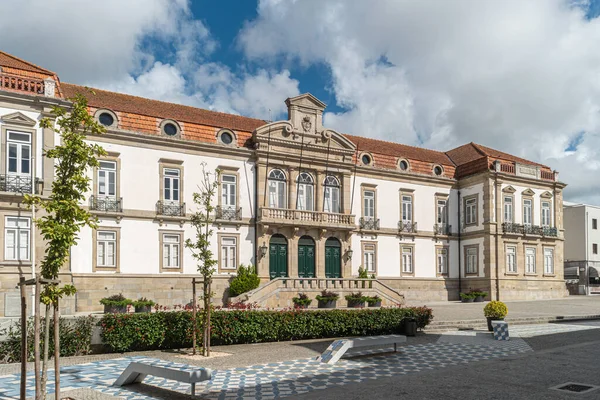 Praca Republica Városháza Épülete Előtt Található Ovar Város Történelmi Központjában — Stock Fotó