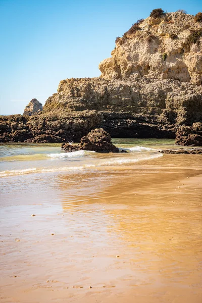 Vista Uma Praia Rocha Região Portimão Algarve Portugal — Fotografia de Stock