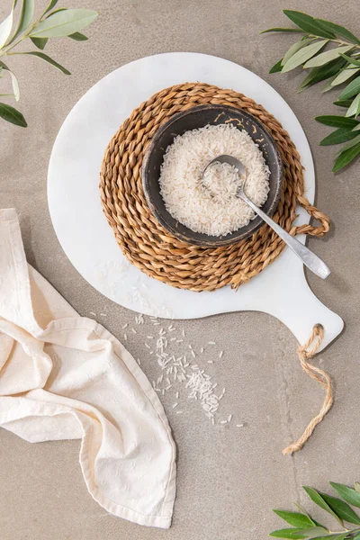 Organic Raw Long Grain Rice Basic Cereal Food Healthy Food — Stockfoto