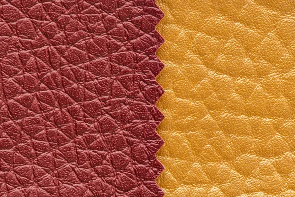 Fond Texture Cuir Véritable Textures Rouge Jaune Doré Pour Décoration — Photo