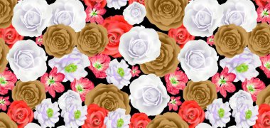 Çiçeklerle kusursuz desen. Çiçek arkaplanı.