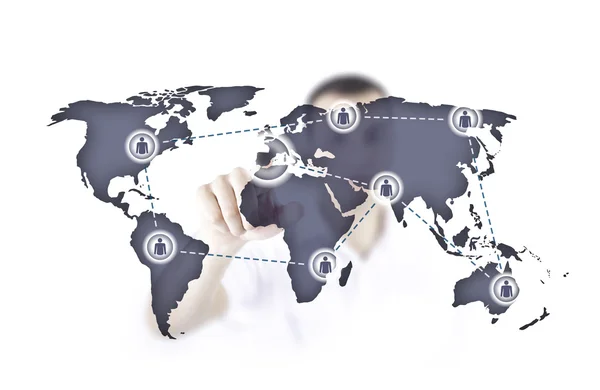 World map interaction — Stock Photo, Image