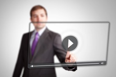 Press video play button clipart