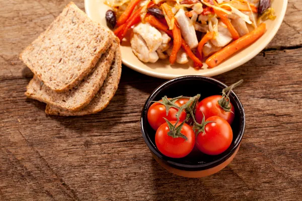 Gericht mit Fleisch — Stockfoto