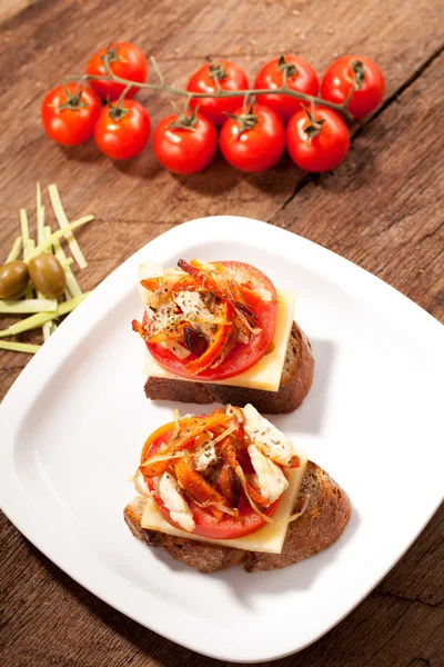 Sandwich med tomat – stockfoto