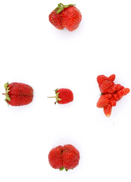 Five ripe and juicy strawberries — Stock Photo, Image