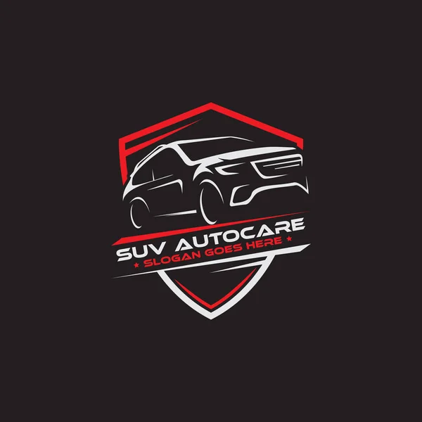 Suv Carro Auto Cuidado Logotipo Escudo Projetos Logotipo Retro Vintage — Vetor de Stock