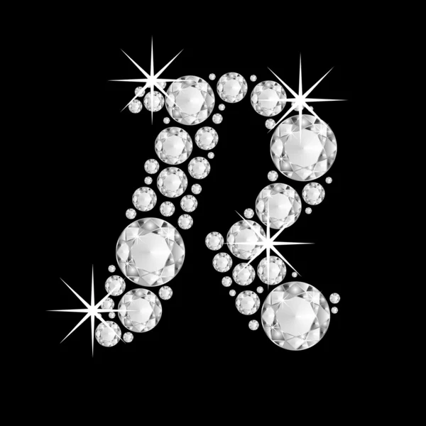 럭셔리 보석 알파벳 다이아몬드 R — 스톡 사진