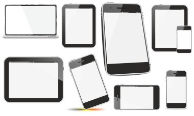 mobil cihazların ekranları mock up