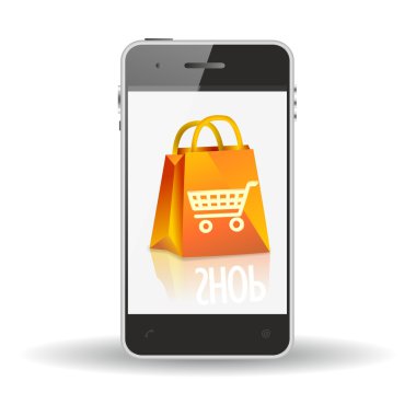 mcommerce alışveriş çantası simgesini