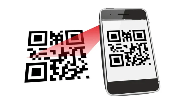 Смартфон Qr сканування — стокове фото