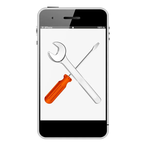 Smartphone icono de reparación de soporte —  Fotos de Stock