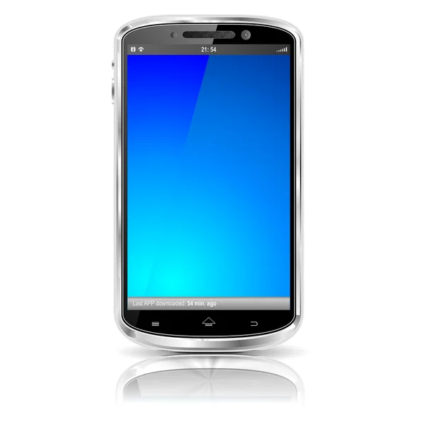 Handy mit leerem Bildschirm in blau — Stockfoto