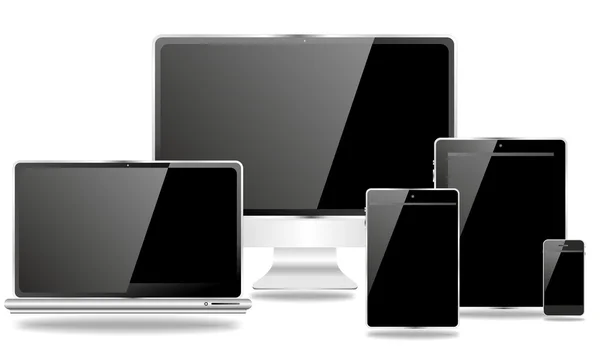 FAMILY of communication devices BLACK EDITION — Stock Photo, Image