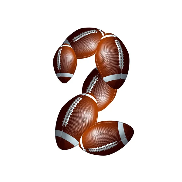 American Football Alphabet - Zahlenschrift 2 — Stockfoto