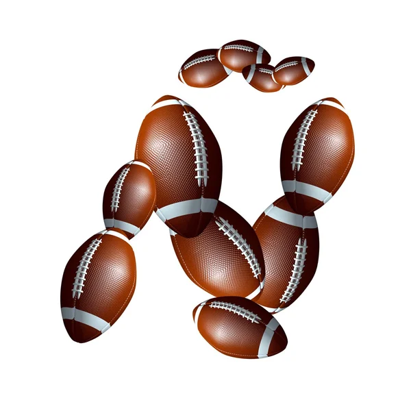 American football alphabet - letter font Ñ — Stock Photo, Image
