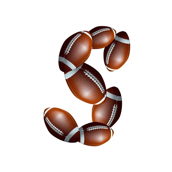 American football alphabet - letter font S — Stock Photo, Image