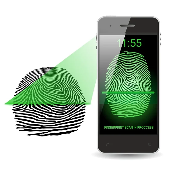 Fingerabdruck-Scan per Smartphone — Stockfoto