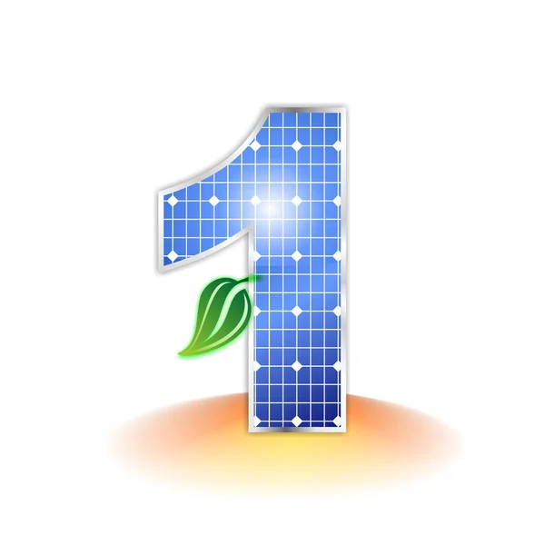 Solar panels texture, alphabet number 1 icon or symbol — Stock Photo, Image