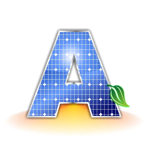 Solar panels texture, alphabet capital letter A icon or symbol — Stock Photo, Image