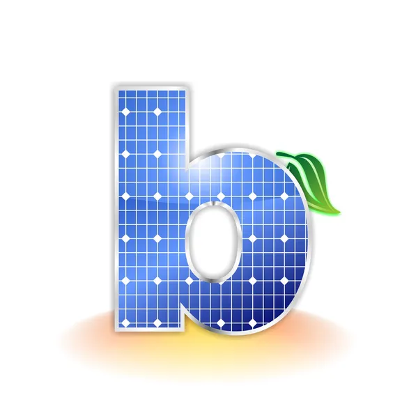太阳能电池板纹理、 字母小写字母 b 图标或符号 — 图库照片