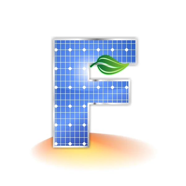 Solar panels texture, alphabet capital letter F icon or symbol — Stock Photo, Image