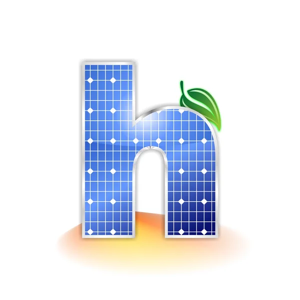 Solar panels texture, alphabet lowercase letter h icon or symbol — Stock Photo, Image