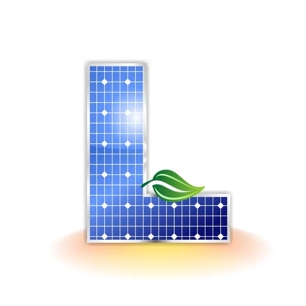 Solar panels texture, alphabet capital letter L icon or symbol — Stock Photo, Image