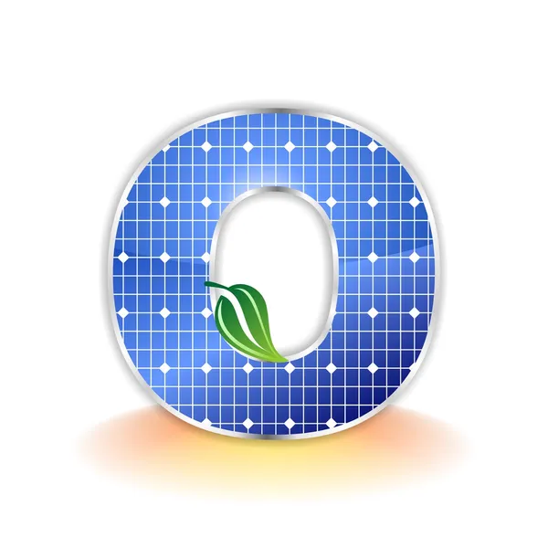 Solar panels texture, alphabet capital letter O icon or symbol — Stock Photo, Image