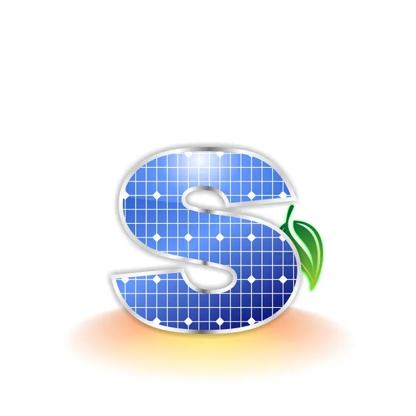 Solar panels texture, alphabet lowercase letter s icon or symbol — Stock Photo, Image