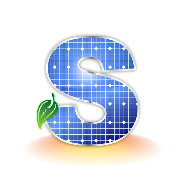 Solar panels texture, alphabet capital letter S icon or symbol — Stock Photo, Image