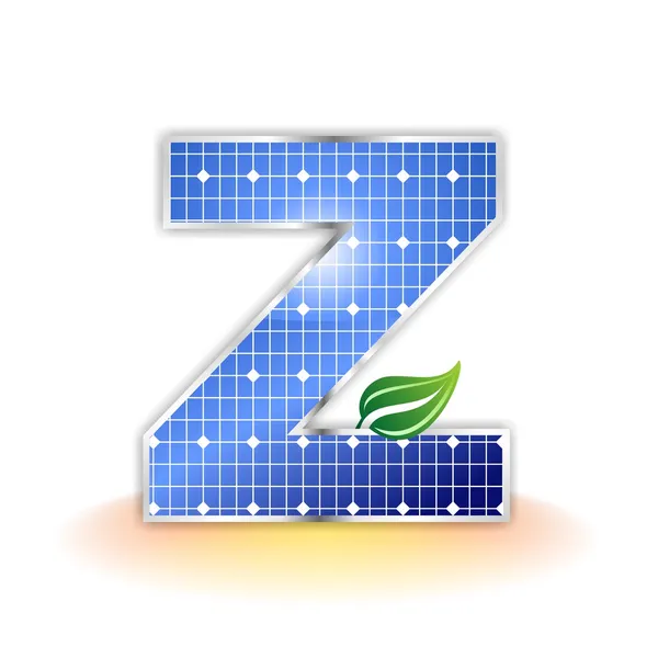 Texture des panneaux solaires, alphabet lettre majuscule Z icône ou symbole — Photo