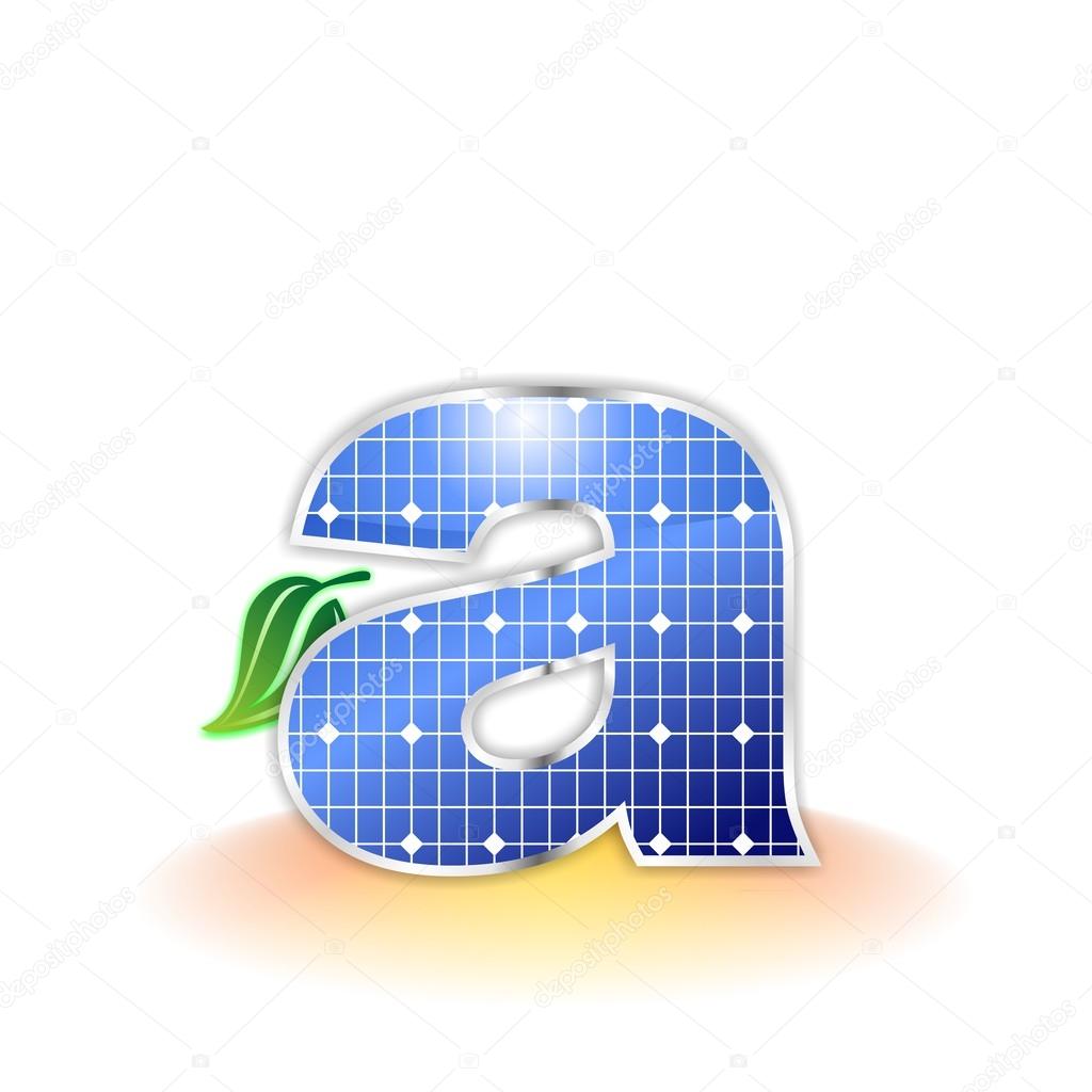 Solar panels texture, alphabet capital letter a icon or symbol