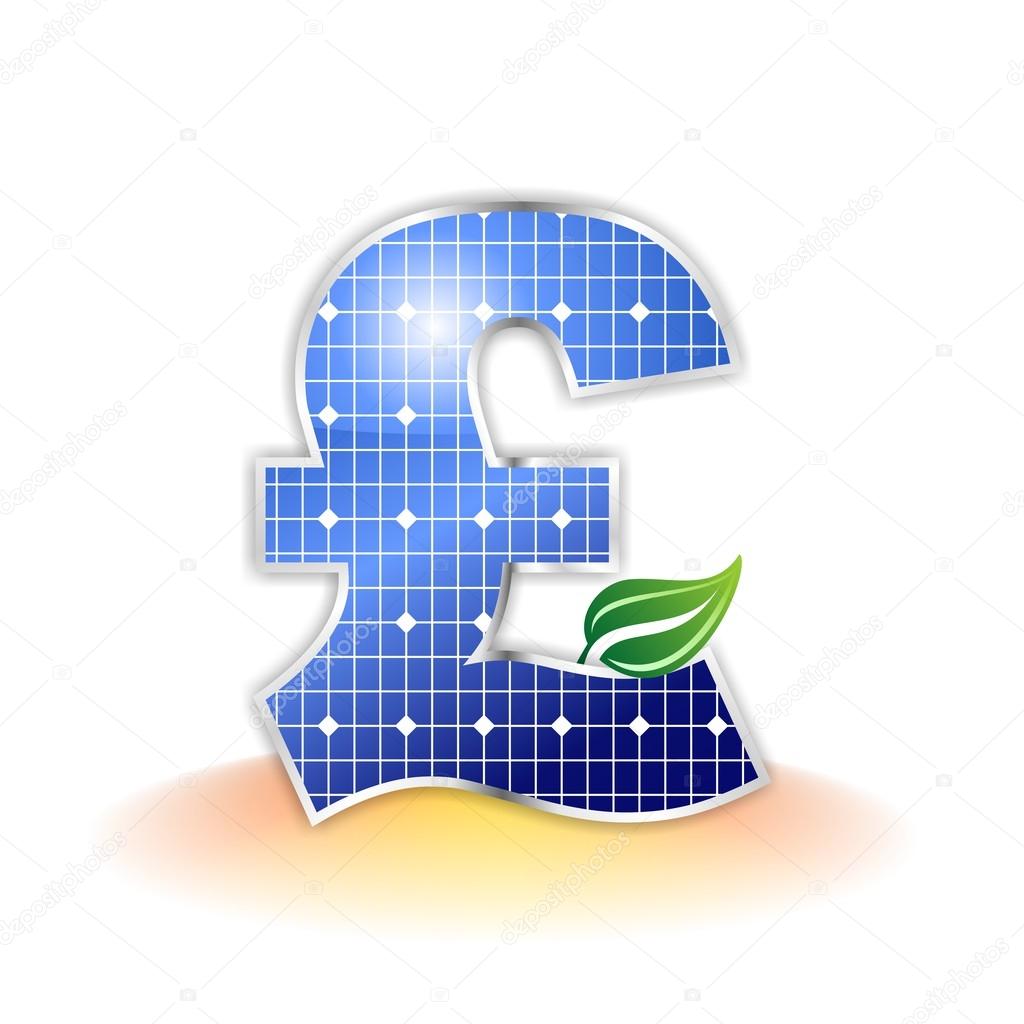 Alphabet capital letter W, icon, symbol or logotype element created with a solar panel texture added a sunbeam shadow reflection and a green leave.