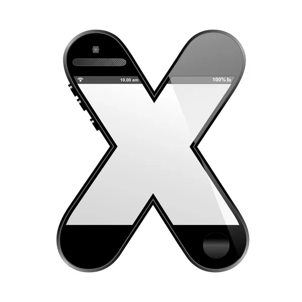 Smart phone shaped, alfabeto lettera di design, X — Foto Stock